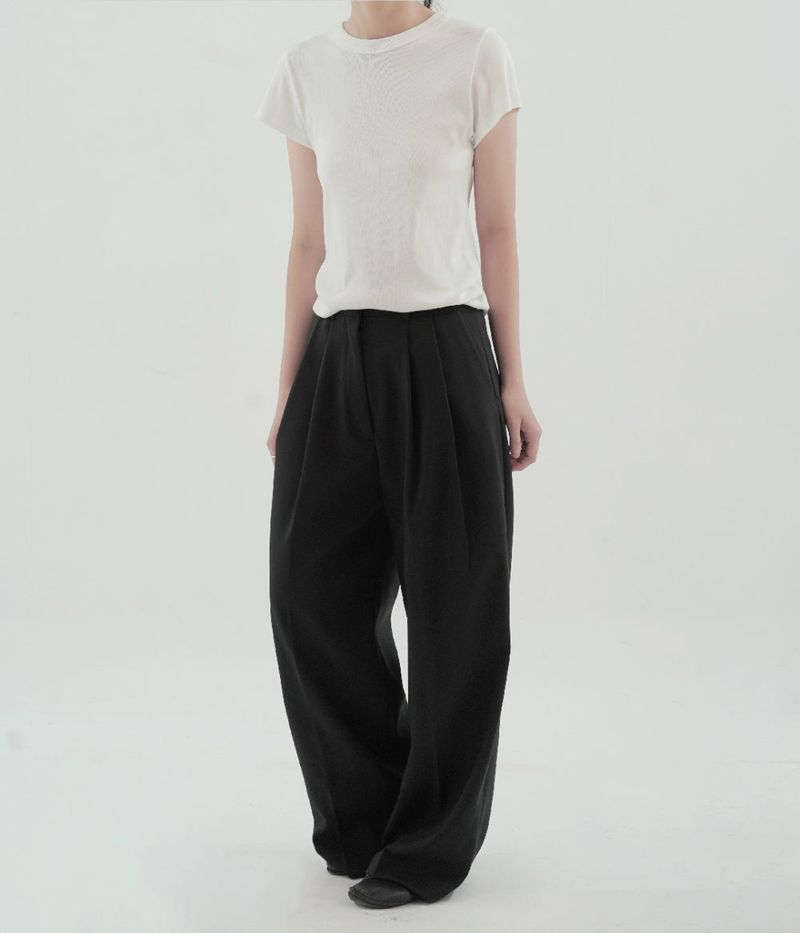 [fiebre] classic wool wide slacks