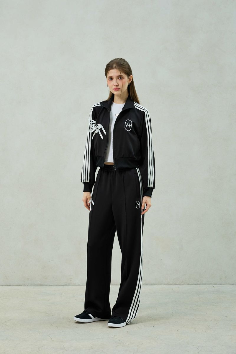 RIBBON JERSEY TRACK TOP / BLACK