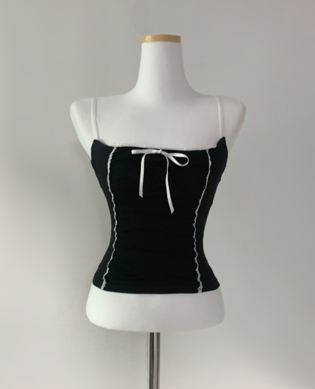 Verena Ribbon Lace Top (black)