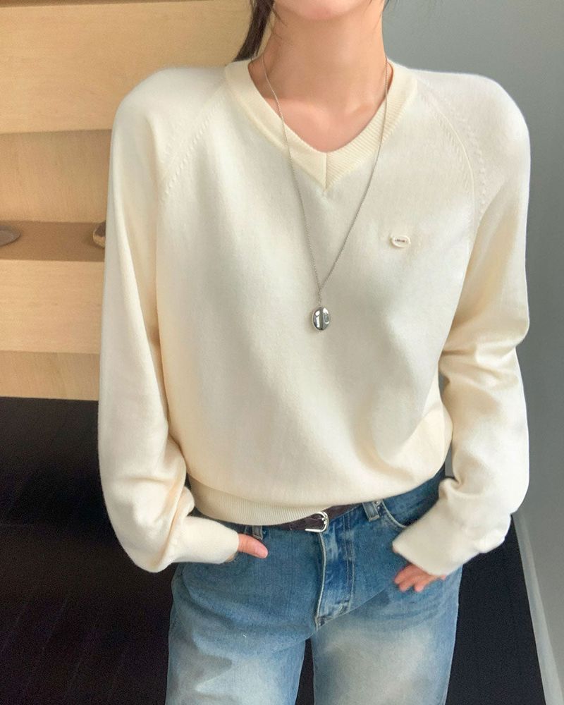 Caramel Color V-Neck Knit