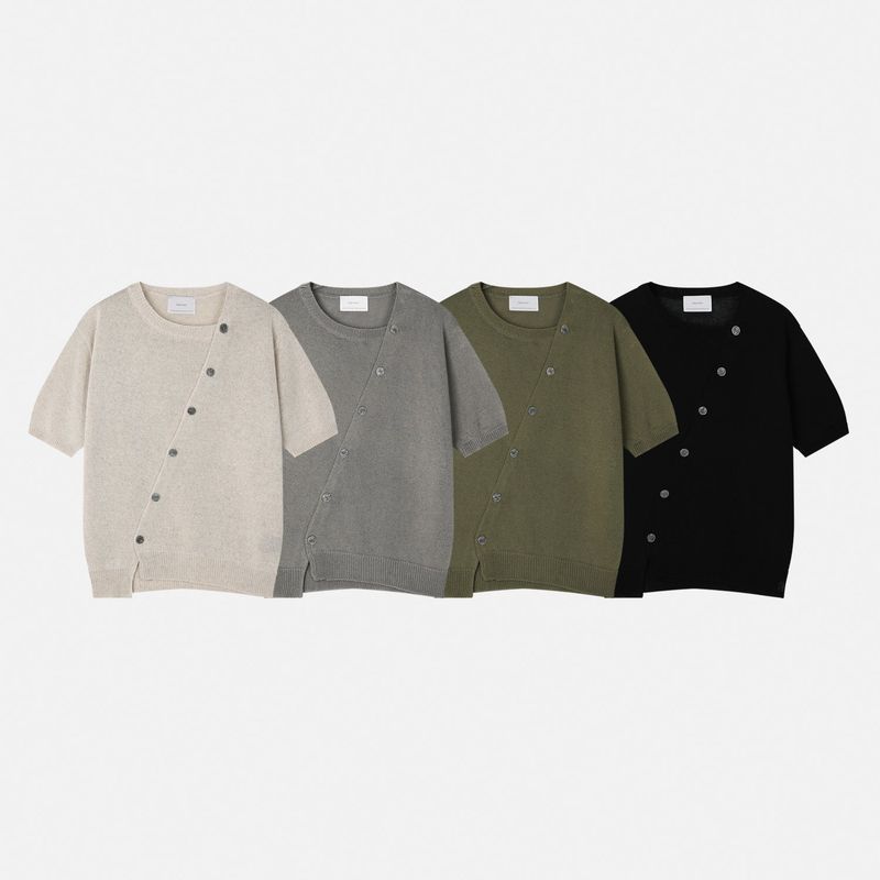 diagonal slick cardigan(4colors)