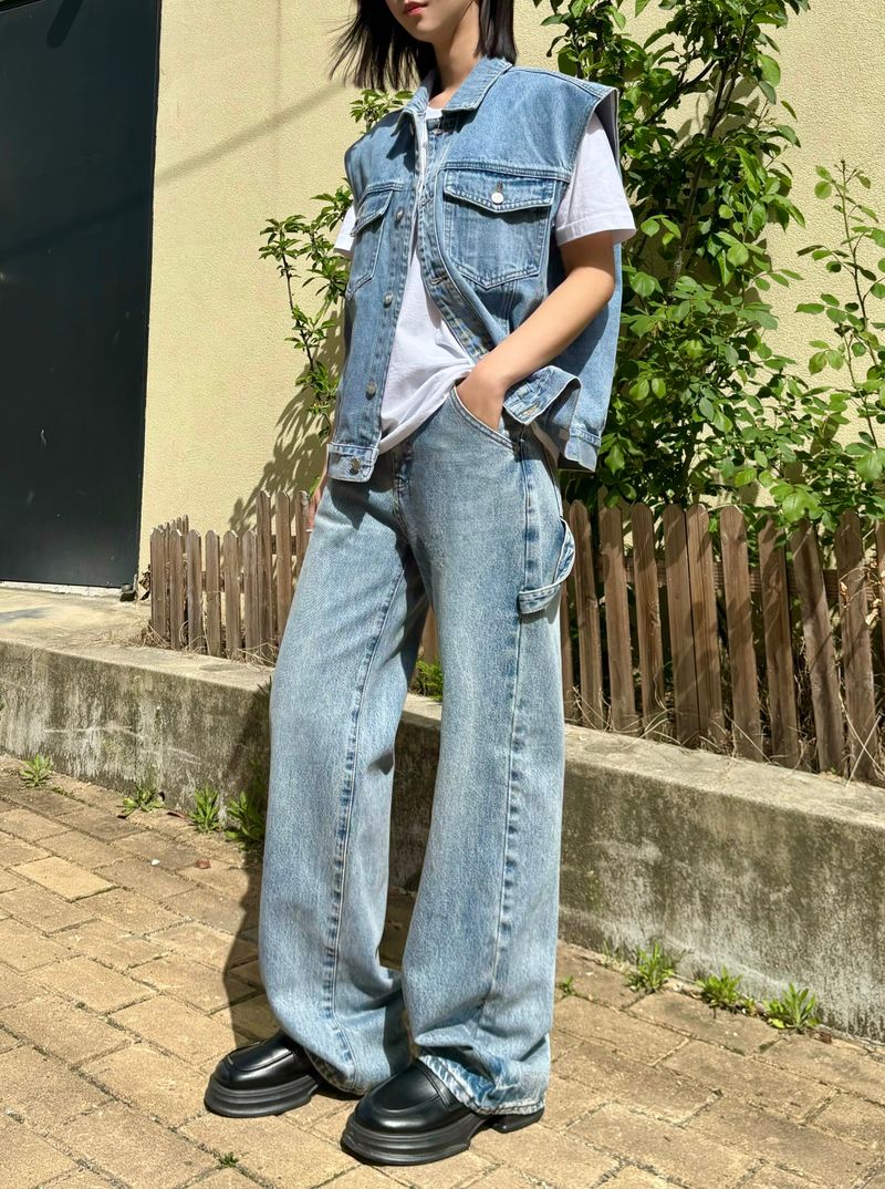 LOOSE FIT DENIM VEST code 21013