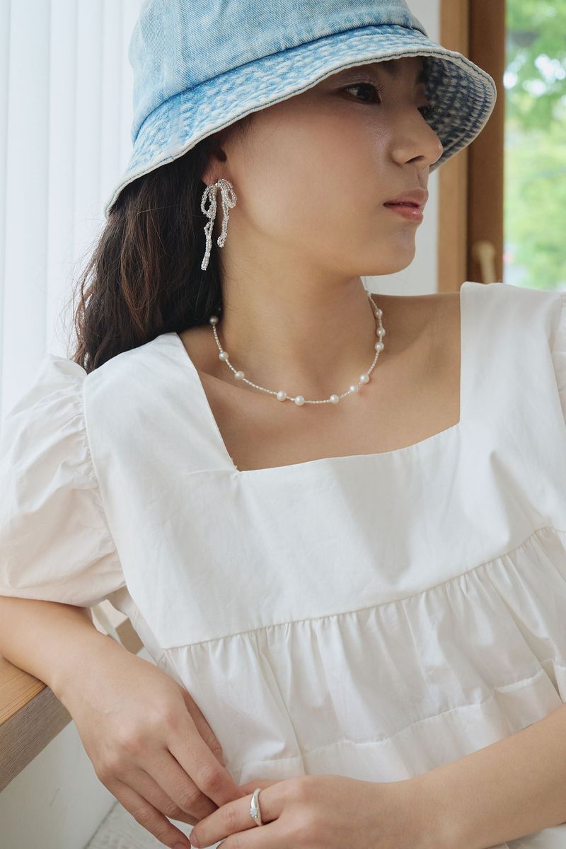 silver925 ribbon earrings