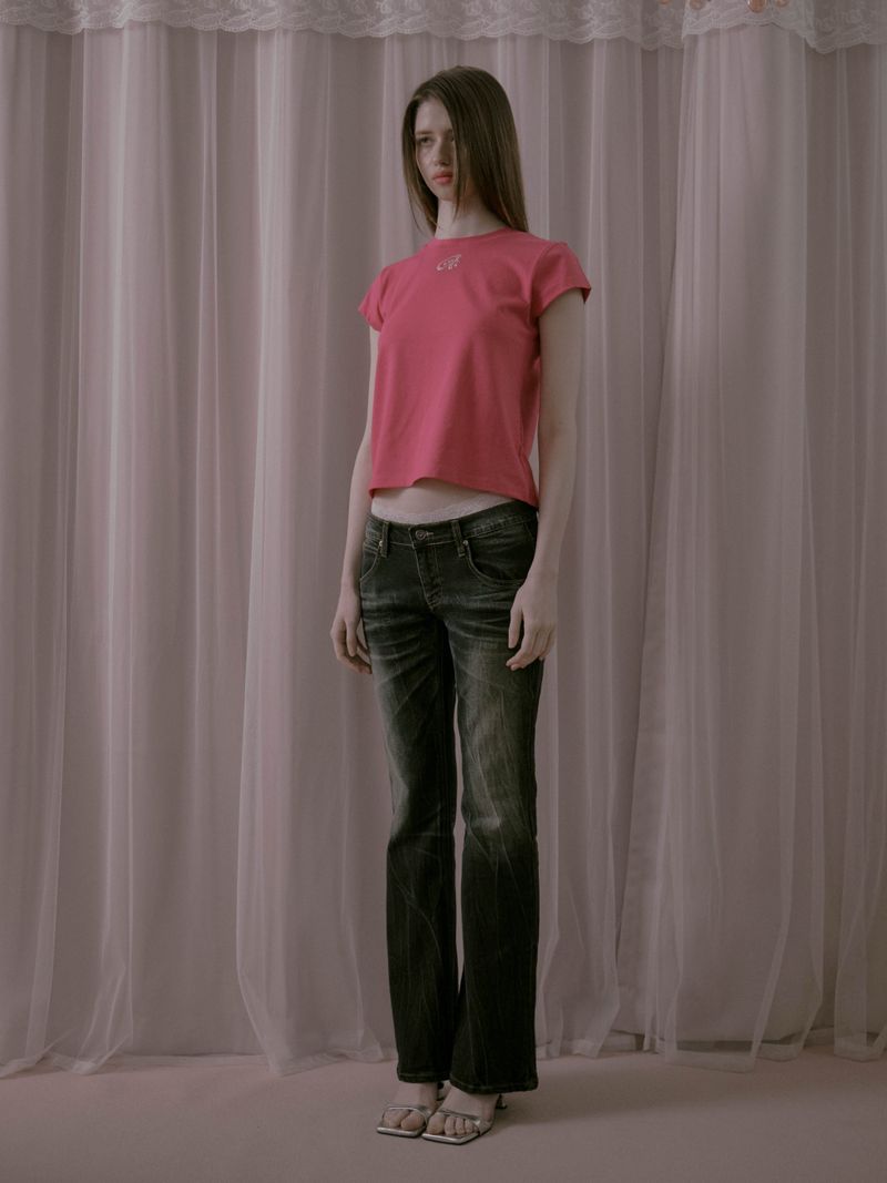 Rose Hotfix T Pink