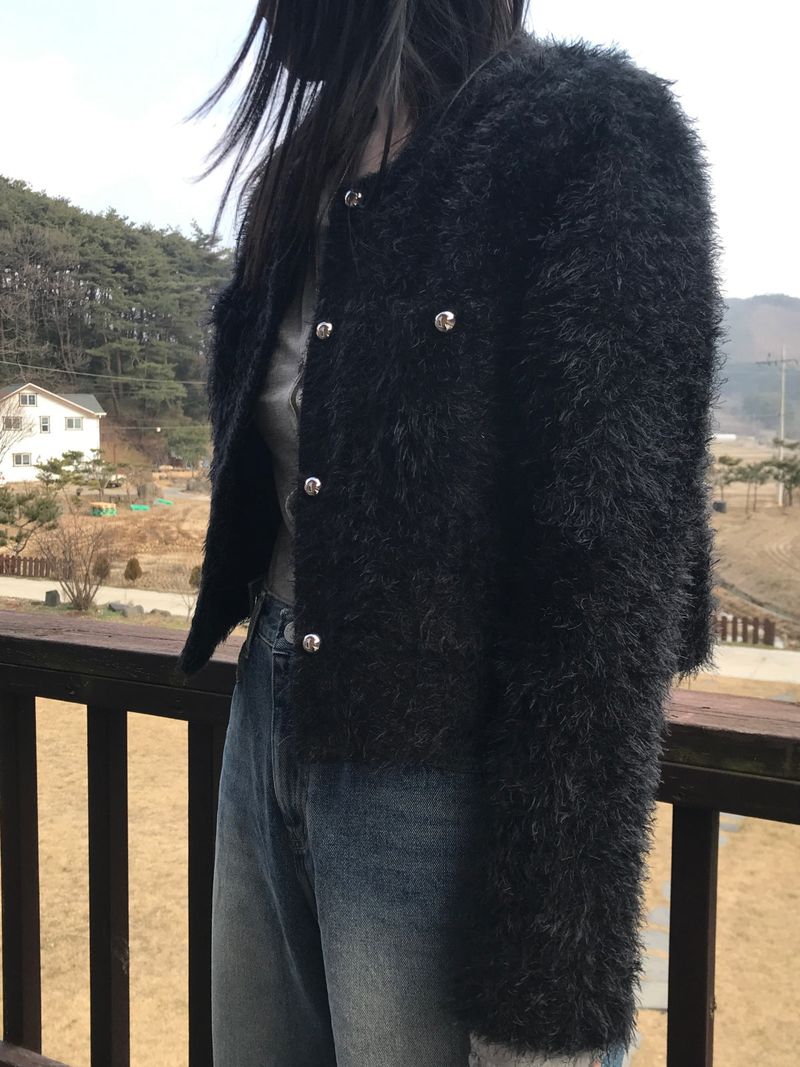 Furry round jacket