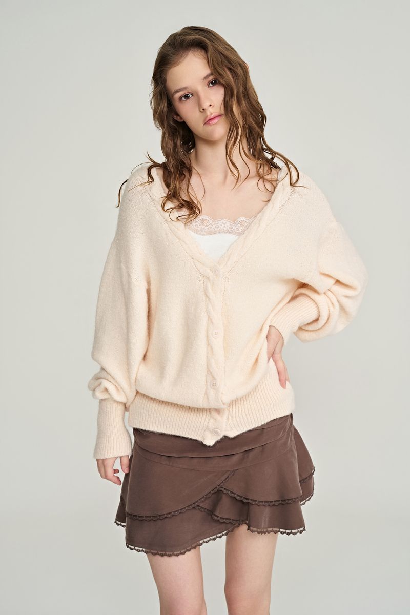 Tulip drape skirt, Brown