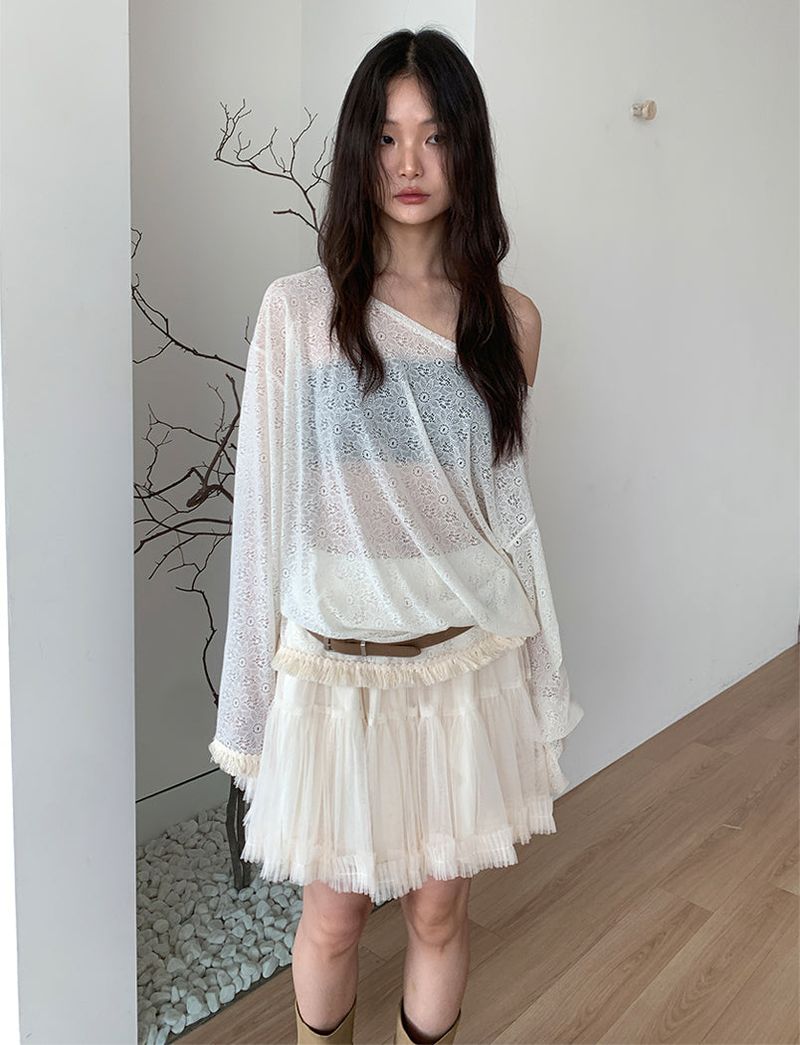 POM CHIFFON SKIRT (2C)