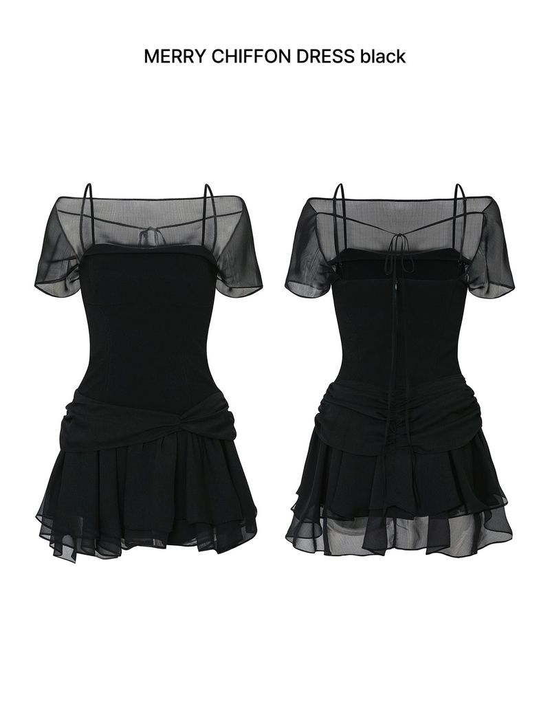 MERRY CHIFFON DRESS black