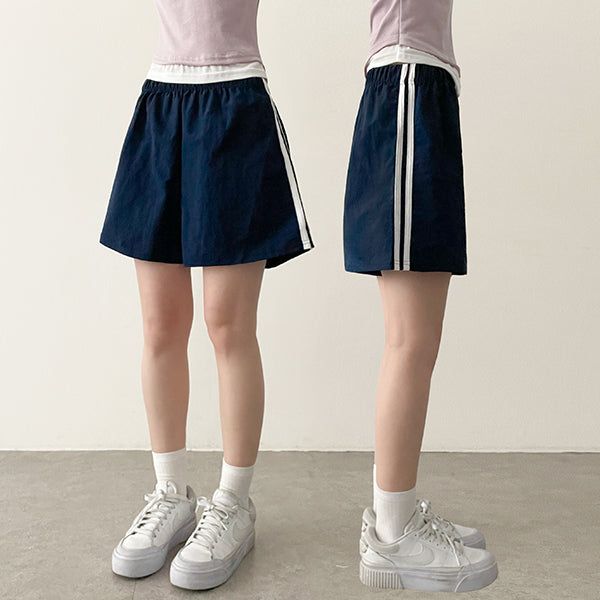 hijjoo(ハイチュー)の「Ramit Two Lines Banding Sweat Shorts (8 colors)(Pants)」