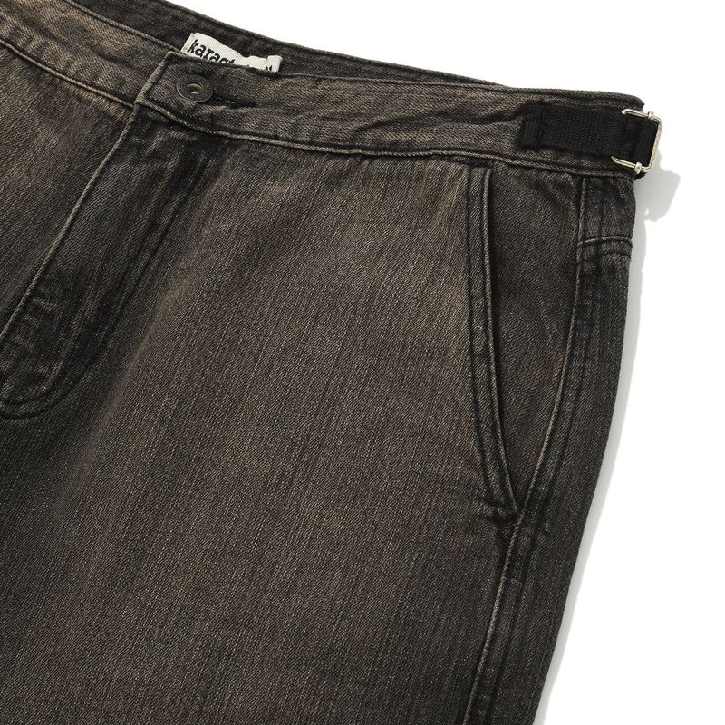 Wallet denim pants / Vintage black