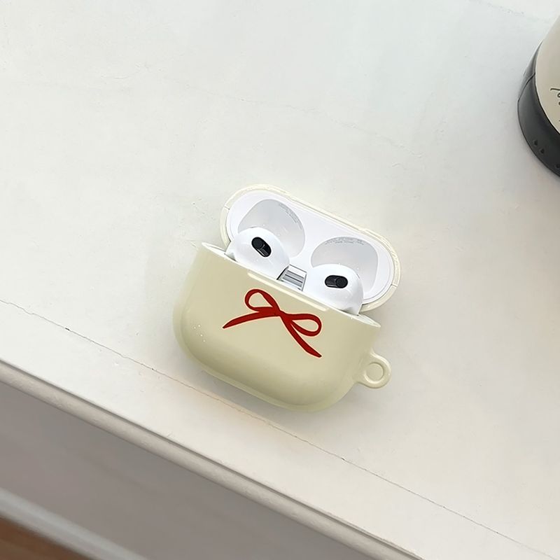 ribbon glossy airpods case(ivory)