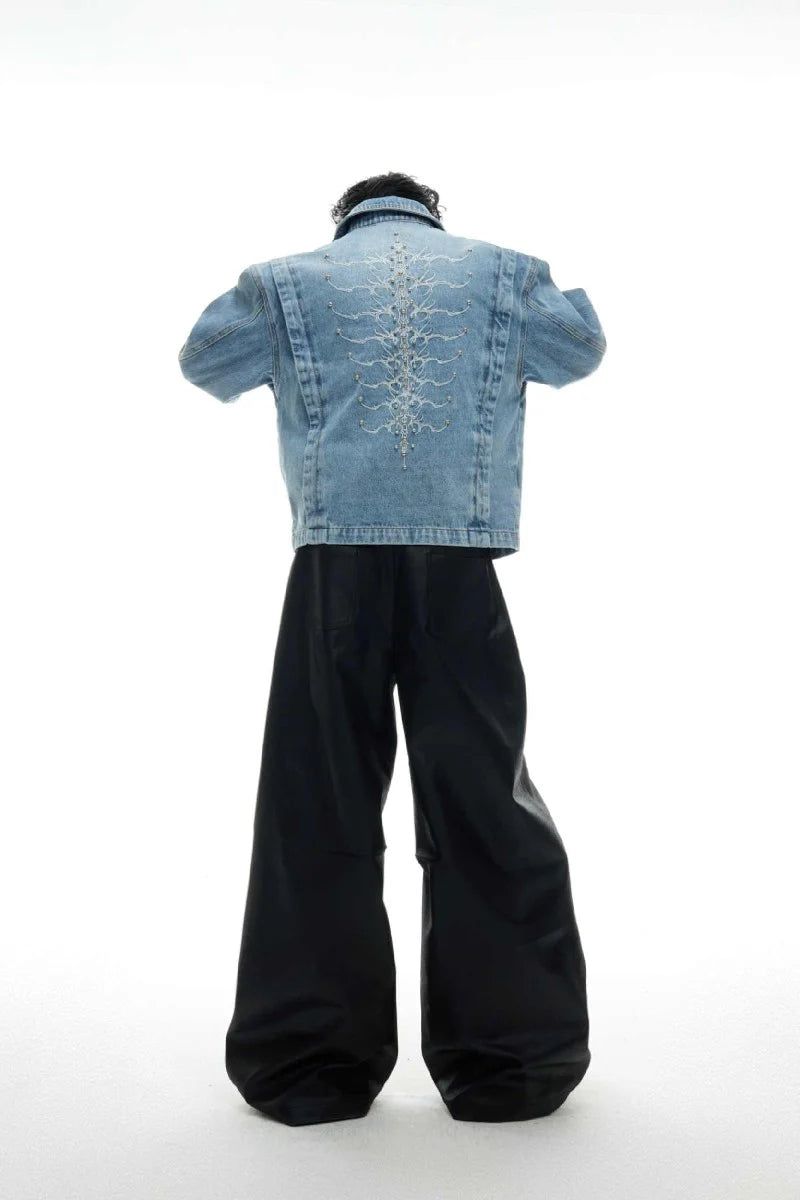 Washed Studded Denim Jacket