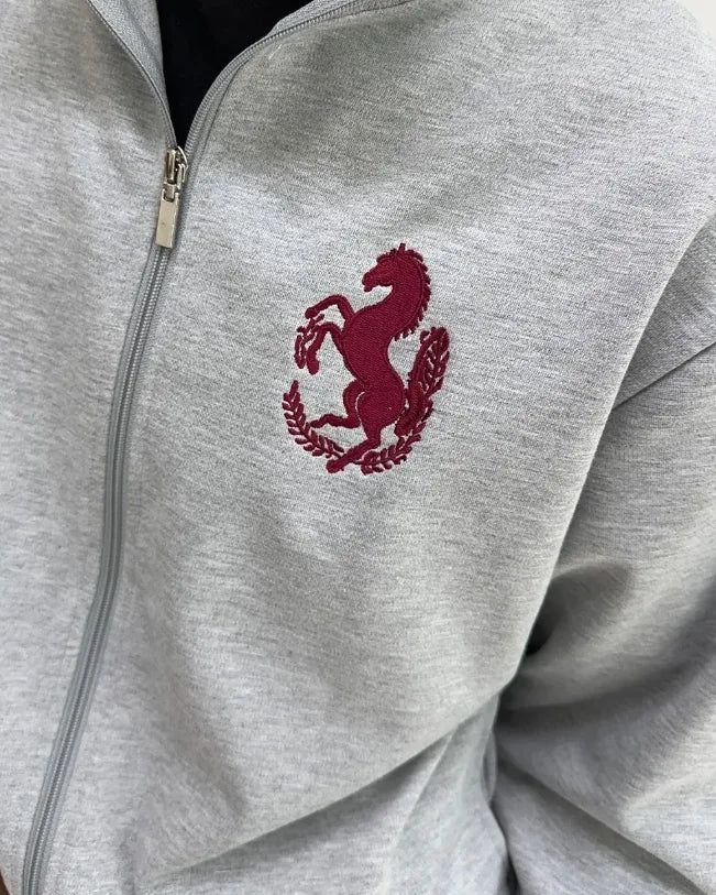 Nica Horse Embroidered Zip-Up