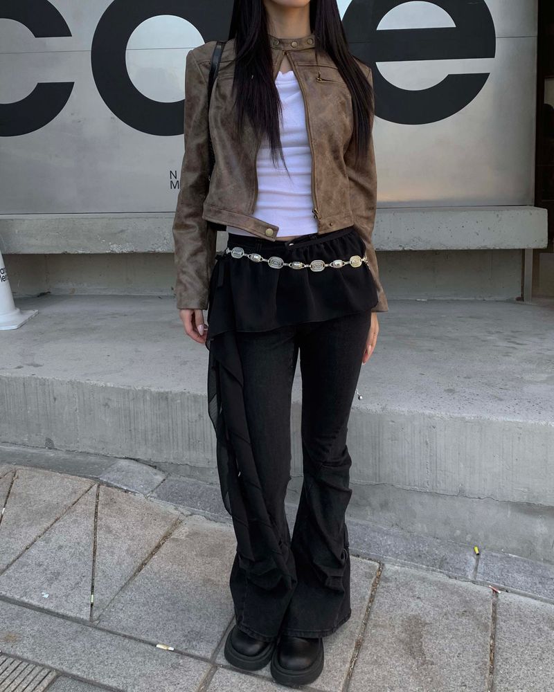 Suede leather jacket