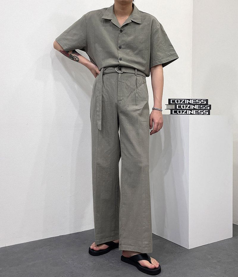 RO linen wide jumpsuit (3 colors)