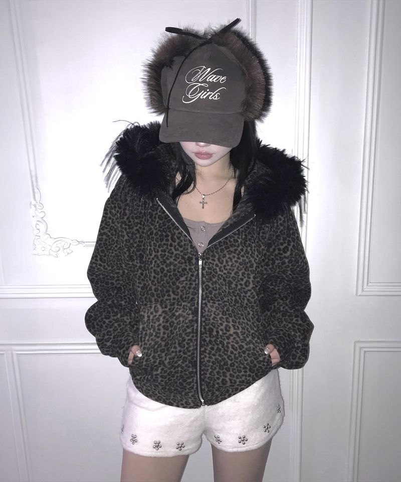 leo fur zip-up (2colors)
