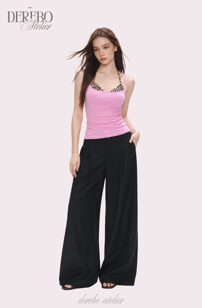 Pink leopard layered sleeveless t-shirt
