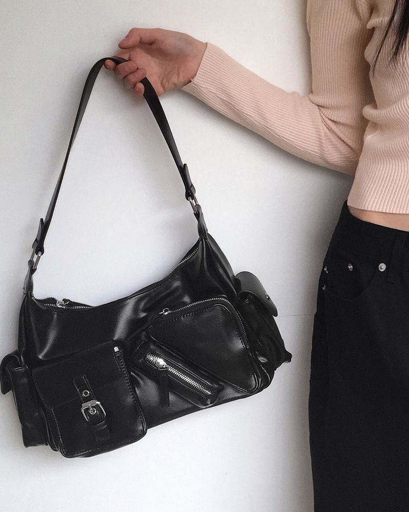 WONDER WONDER（ワンダーワンダー）の「Lanyoo diagonal zipper pocket leather shoulder bag（Bags）」