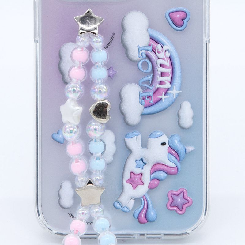 SUN CASE CLEAR UNICON BEADS BLUE