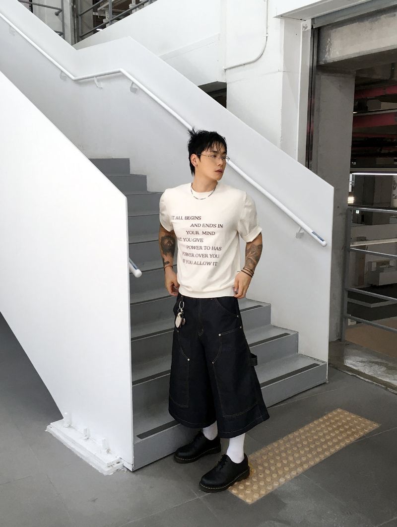 No.1338 lettering round half KNIT (5color)