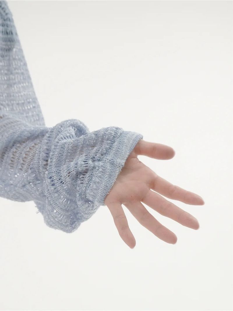 Toy jacquard knit hood zip-up -2C