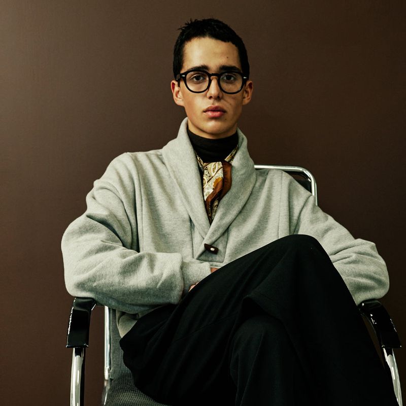 panel pocket shawl collar mtm grey