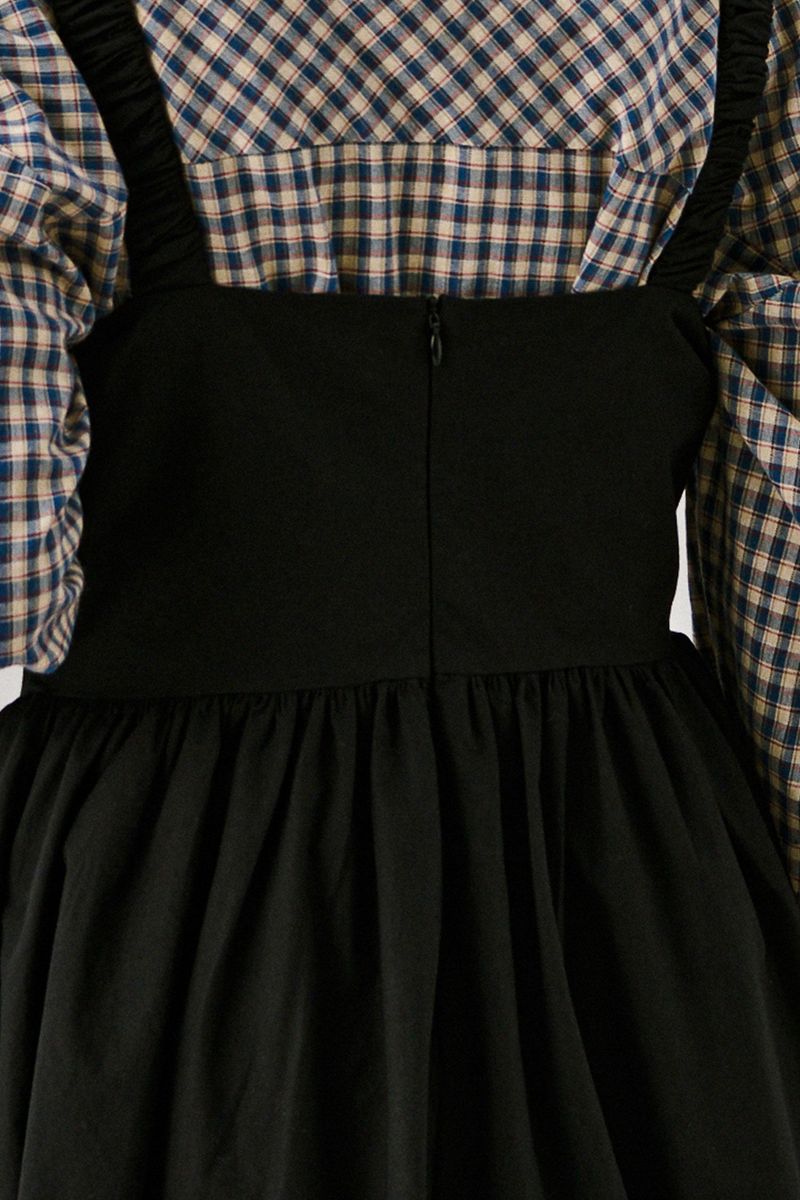 Merry Mini Shirring Dress [Black]