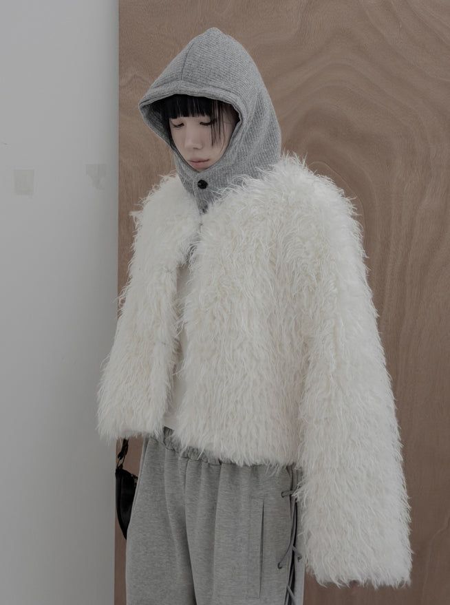 Mero Knit Hooded Button Balaclava