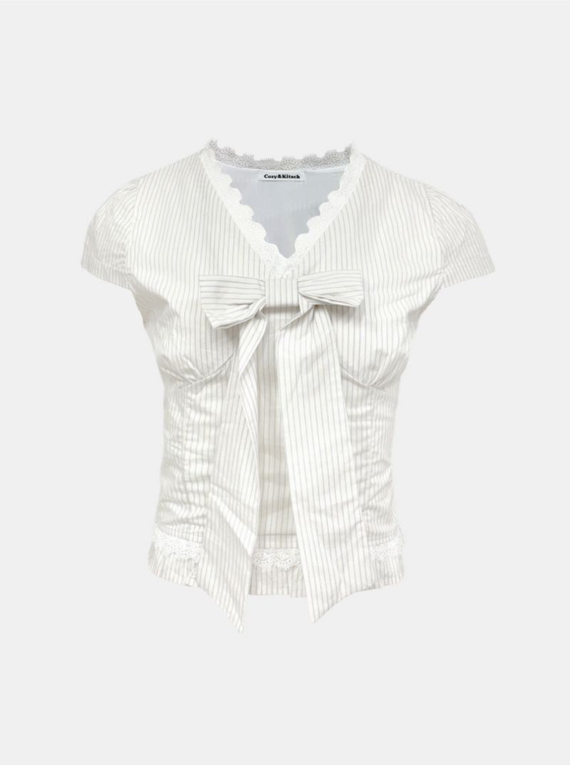 Classy Ribbon Stripe Blouse