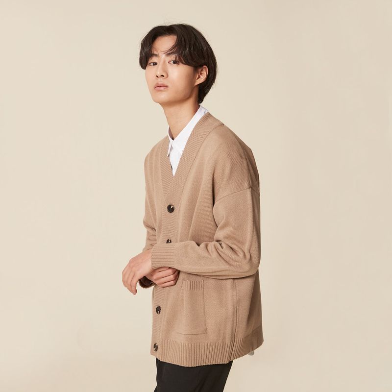 BASIC KNIT CARDIGAN_MOCHA