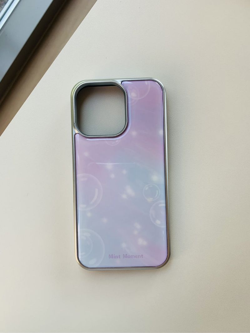 [MADE]ラベンダー シルバーエポキシバンパー iPhoneケース