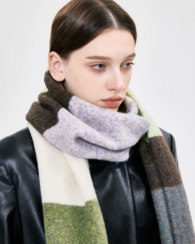  Colour Block Muffler _ GREEN