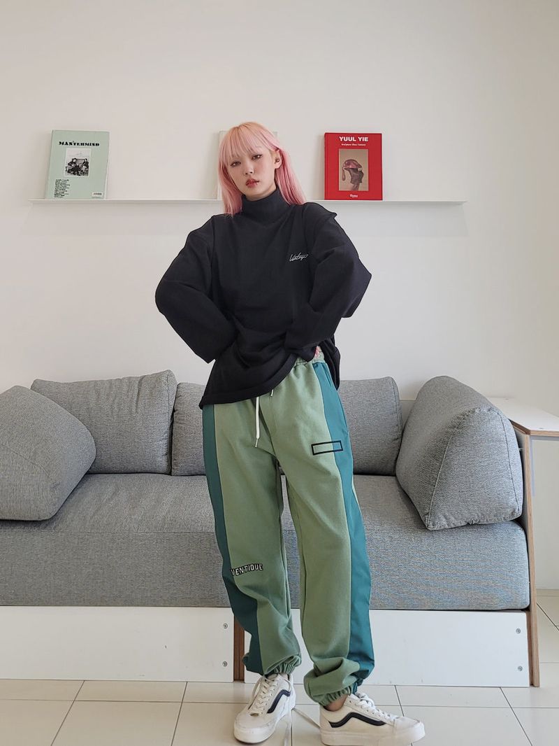 VENTIQUE Square embroidery jogger PT 5color