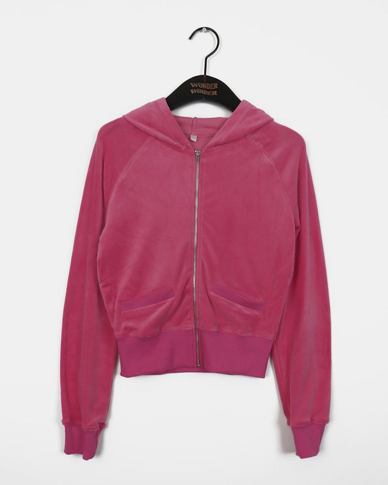 Ziz Velvet Slim Fit Hoodie Zip-Up