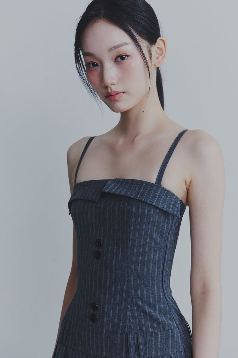 HEART TOP DRESS grey
