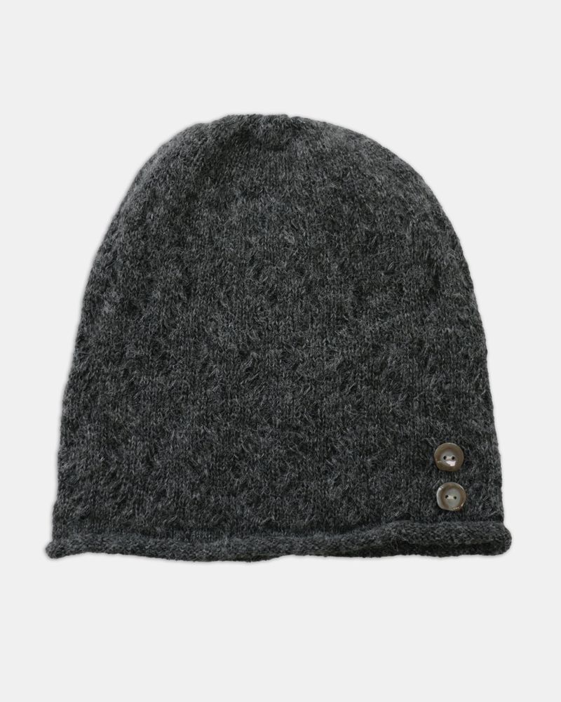 Uon Button Knit Wool Beanie