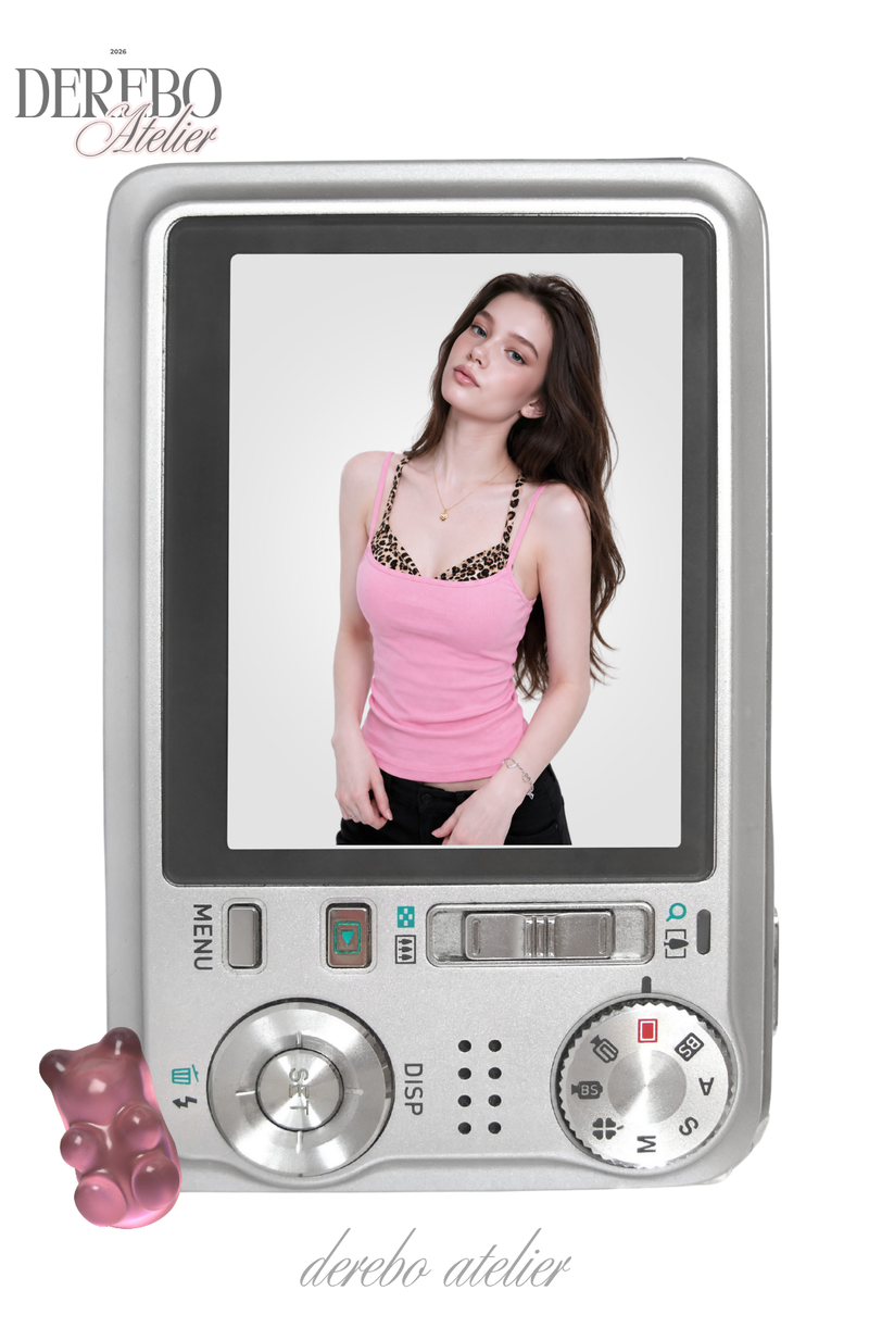 Pink leopard layered sleeveless t-shirt