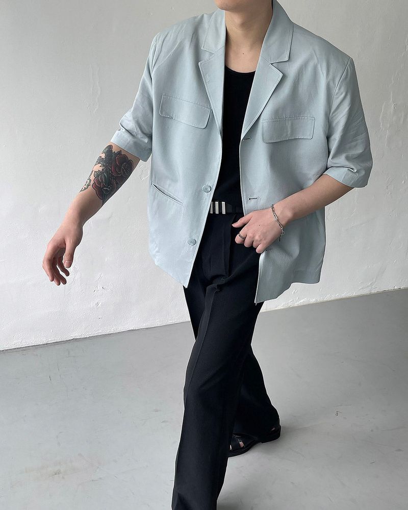 COZINESS（コジネス）の「SI linen short-sleeved three-button jacket (2 colors)（Jackets/Outerwear）」