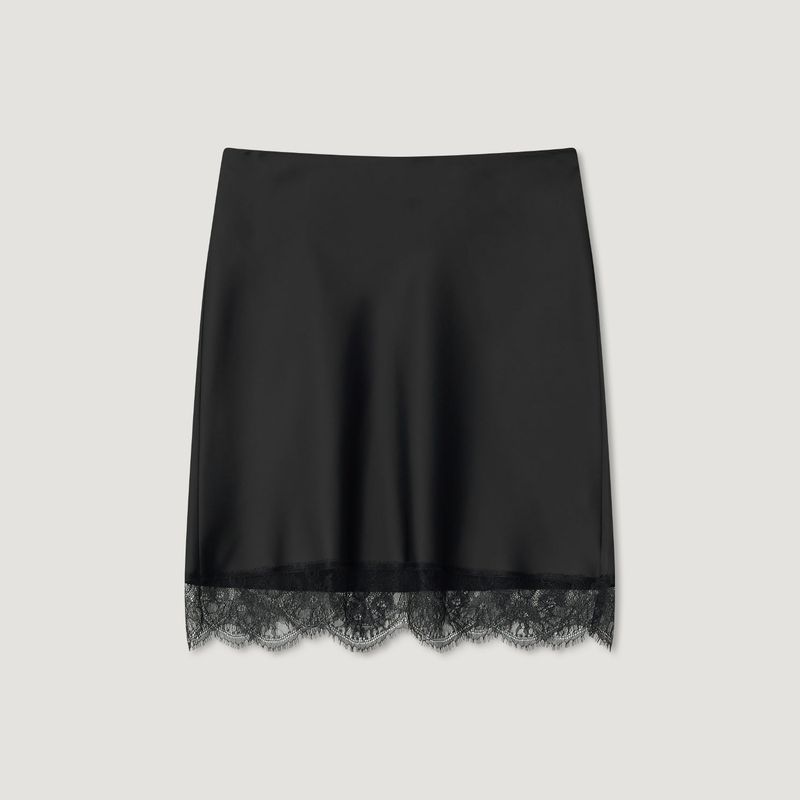 Rose Stain Lace Mini Skirt