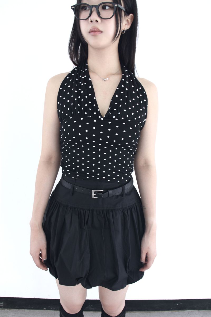 Dot halterneck sleeveless