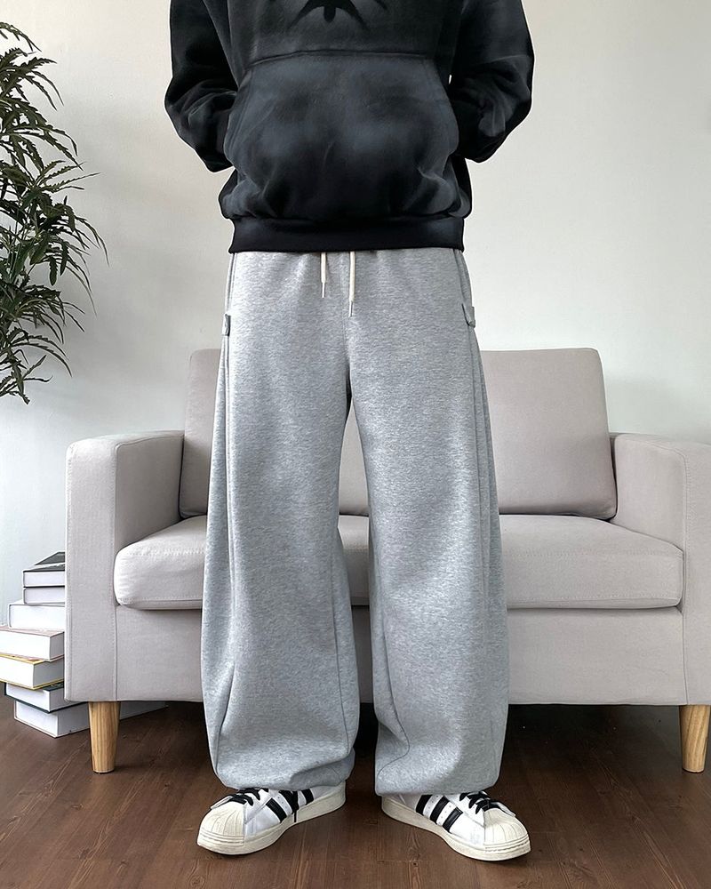 Side Snap Wide Sweatpants