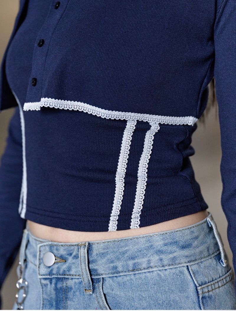 PULSE SET-UP LACE TRACK LINE SLEEVELESS (2COLOR)