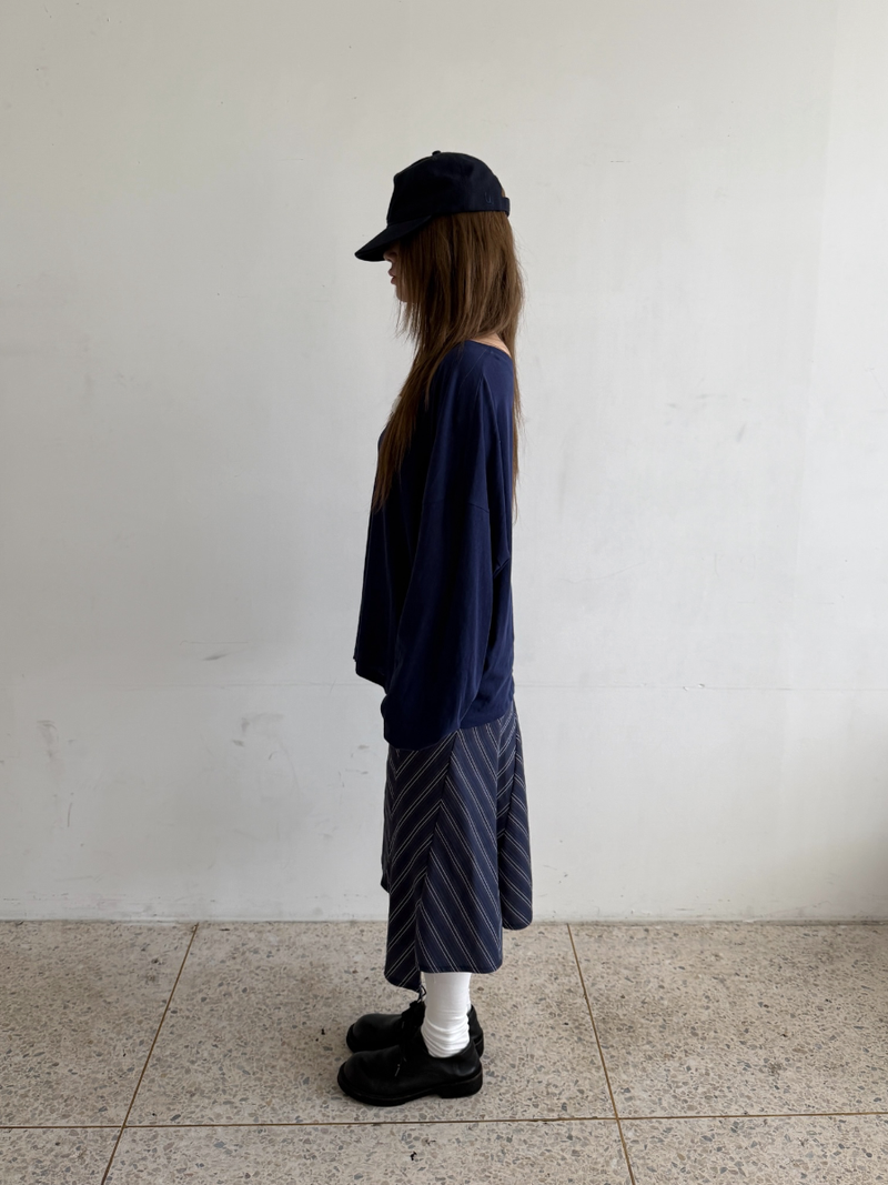 zigzag pattern midi skirt