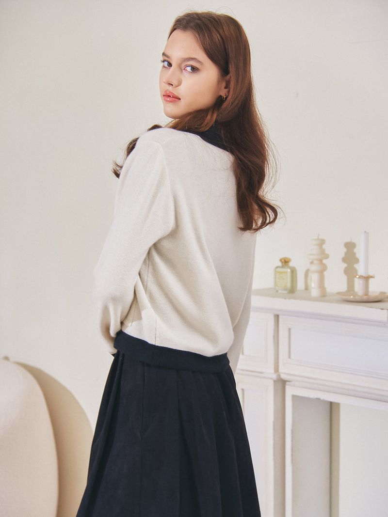 TUCK PLEATS MINI SKIRT_BLACK