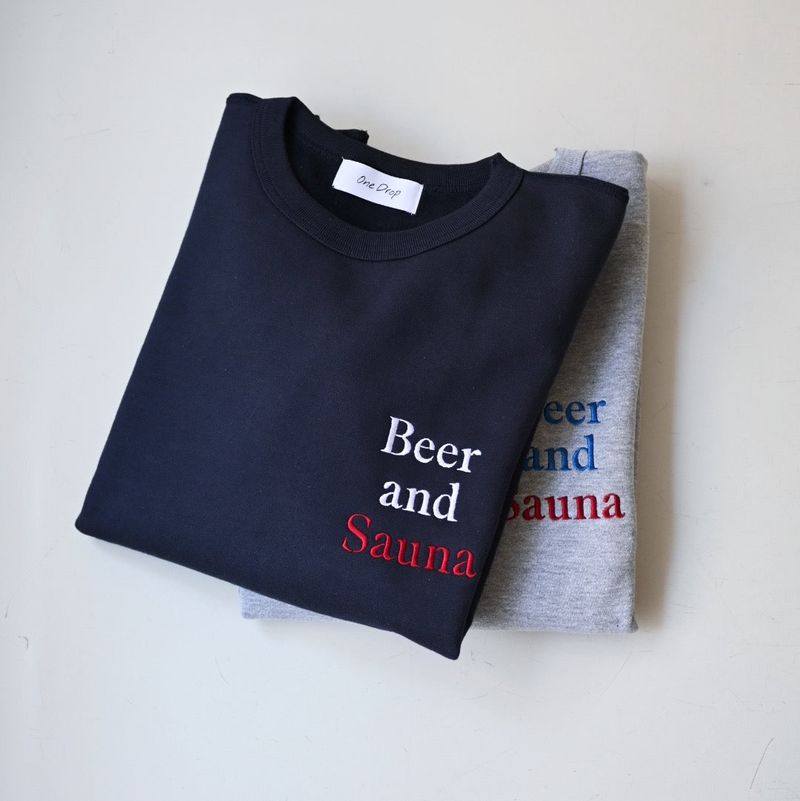 OneDrop Beer and Sauna 刺繍logo スウェット
