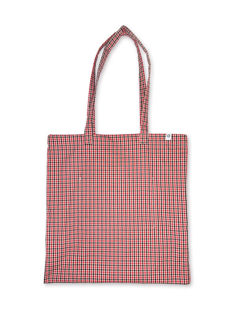 0 Applique Check Eco Bag / Red