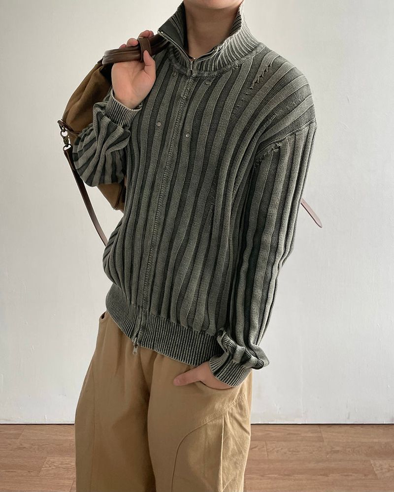 Nex Pigment Knit Zip-up