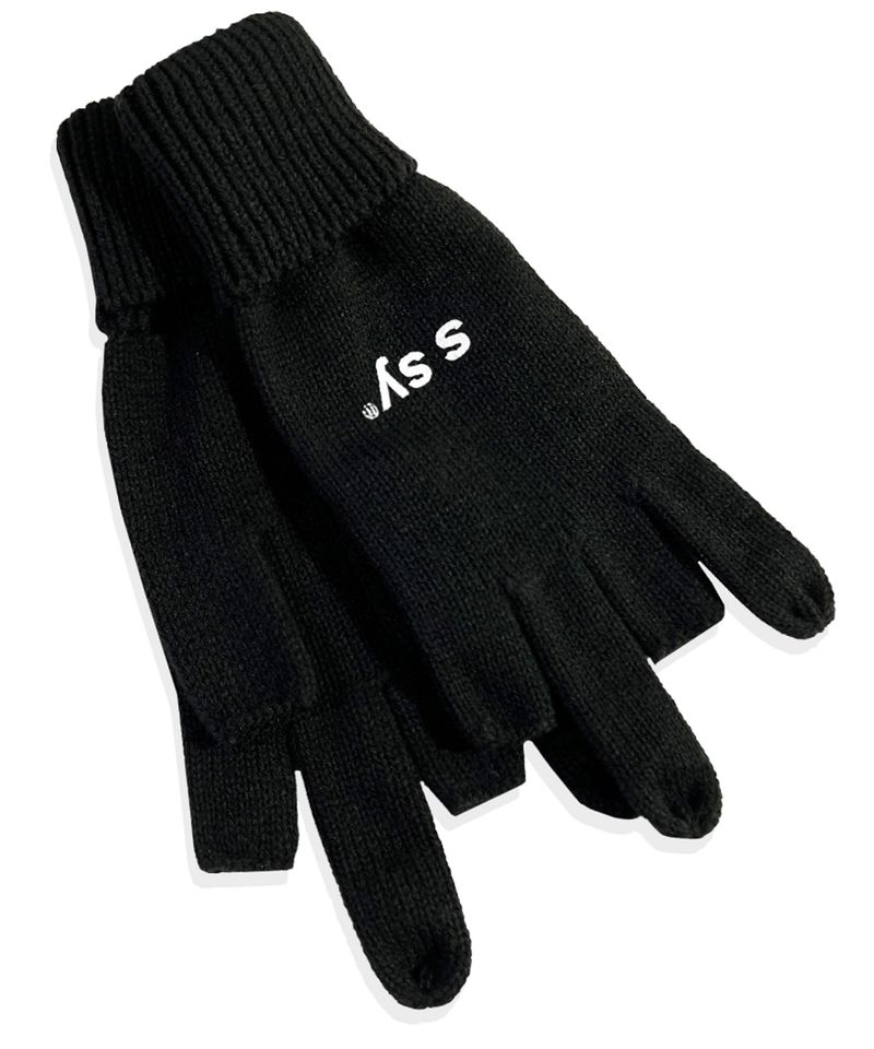 logo finger cross gloves