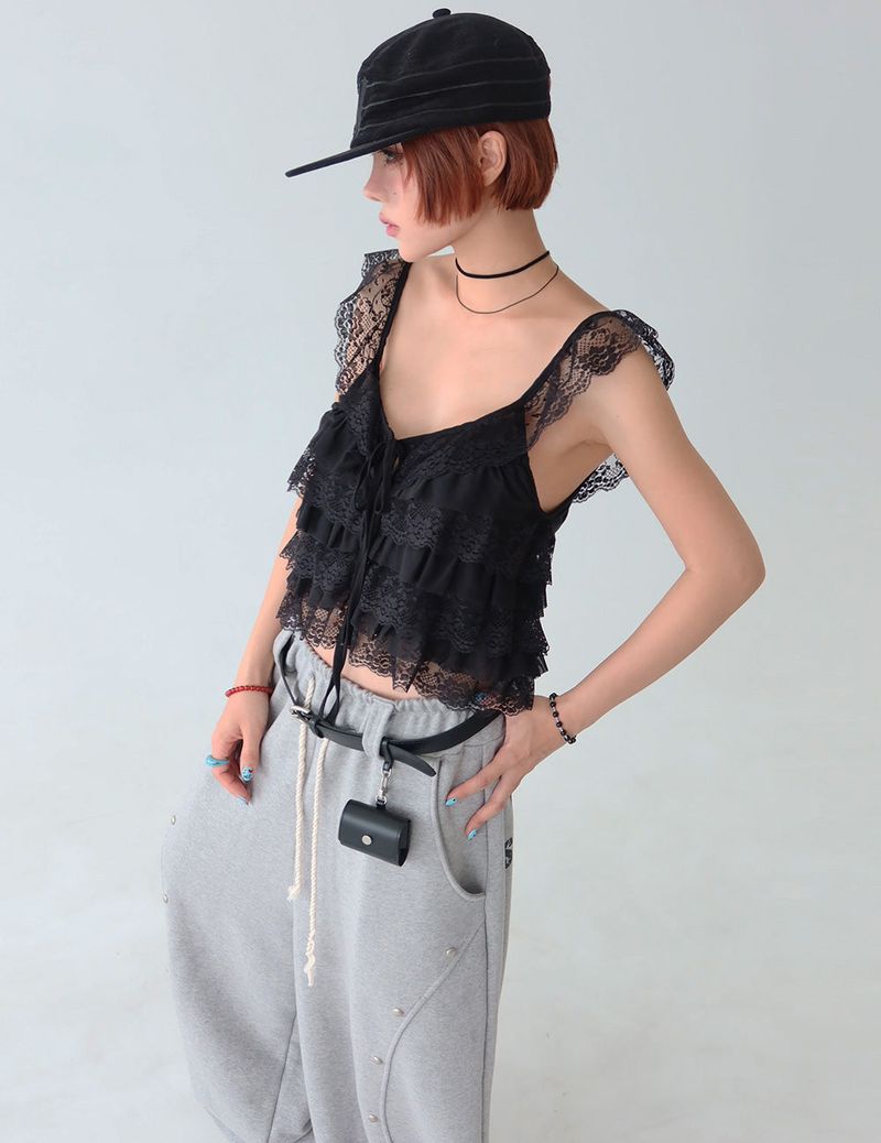 Zero Lace Cancan Frill Blouse