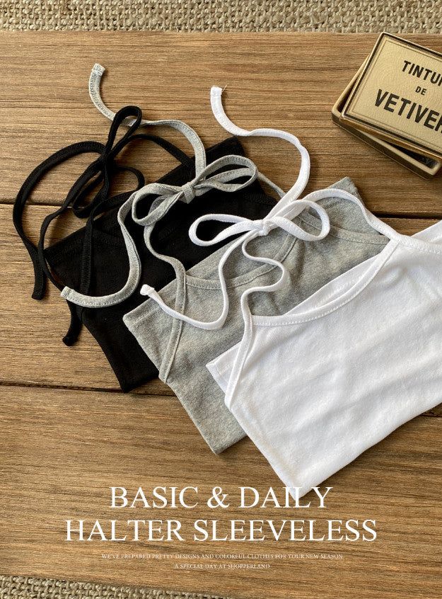 DR Slim Halter Neck Strap Sleeveless (3color)